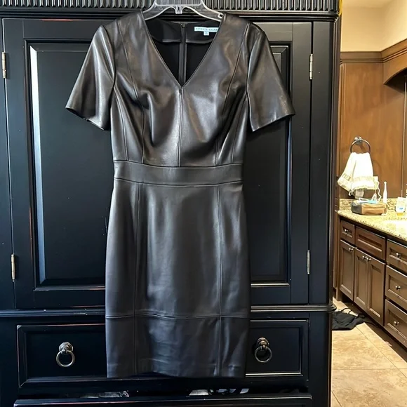 ANTONIO MELANI | Dresses | Antonio Melani Black Leather Dress 2 Xs |  Poshmark